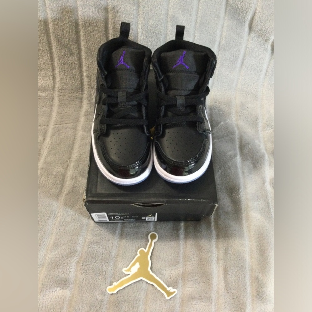 Nike Jordan 1 Mid Se Toddler Color Black/Dark Concord/White - Picture 2 of 15